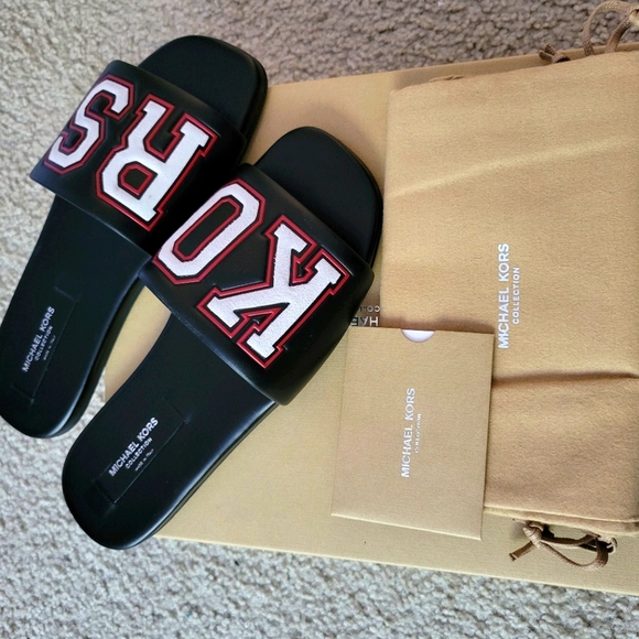 Delphine Michael Kors Collection Leather Slides - Picture 2 of 12